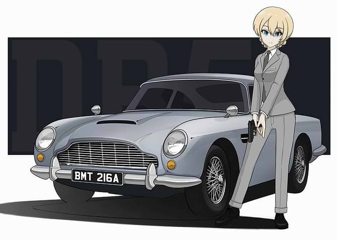 Anime Girl with Classic Car