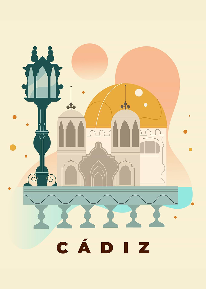 Cádiz Cityscape Illustration