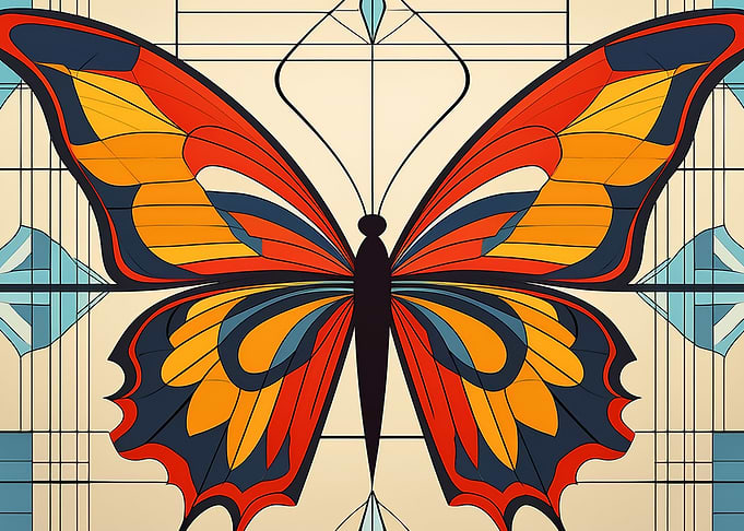 Colorful Butterfly Stained Glass Art