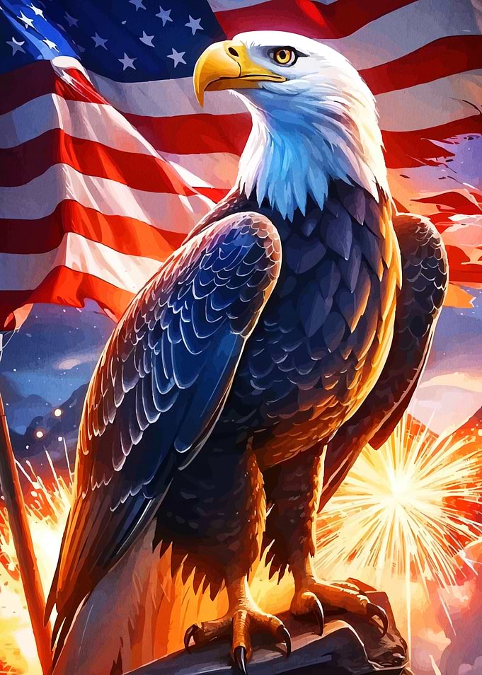 American Eagle Flag Fireworks