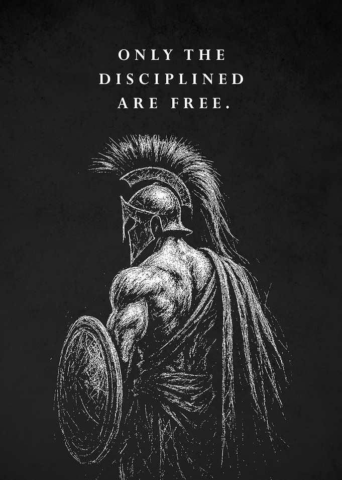Disciplined Spartan Warrior Illustration