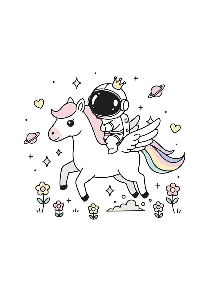 Astronaut riding a unicorn