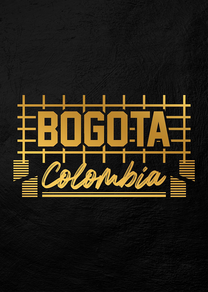 Bogota Colombia Gold Text Art