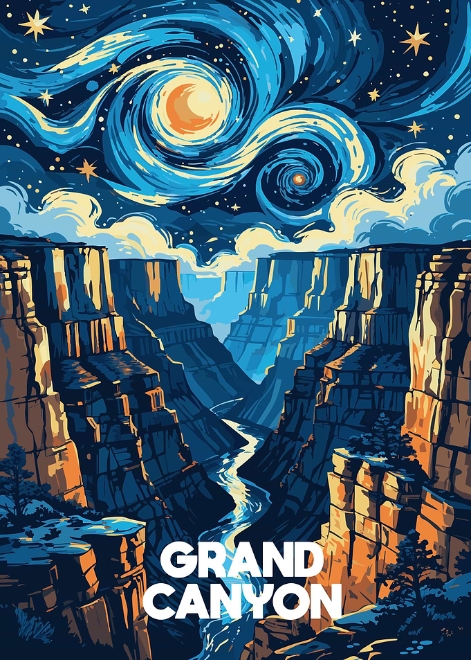 Grand Canyon Night Sky Art