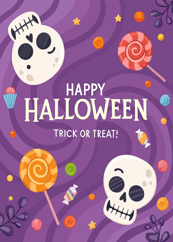 Happy Halloween Trick or Treat Illustration