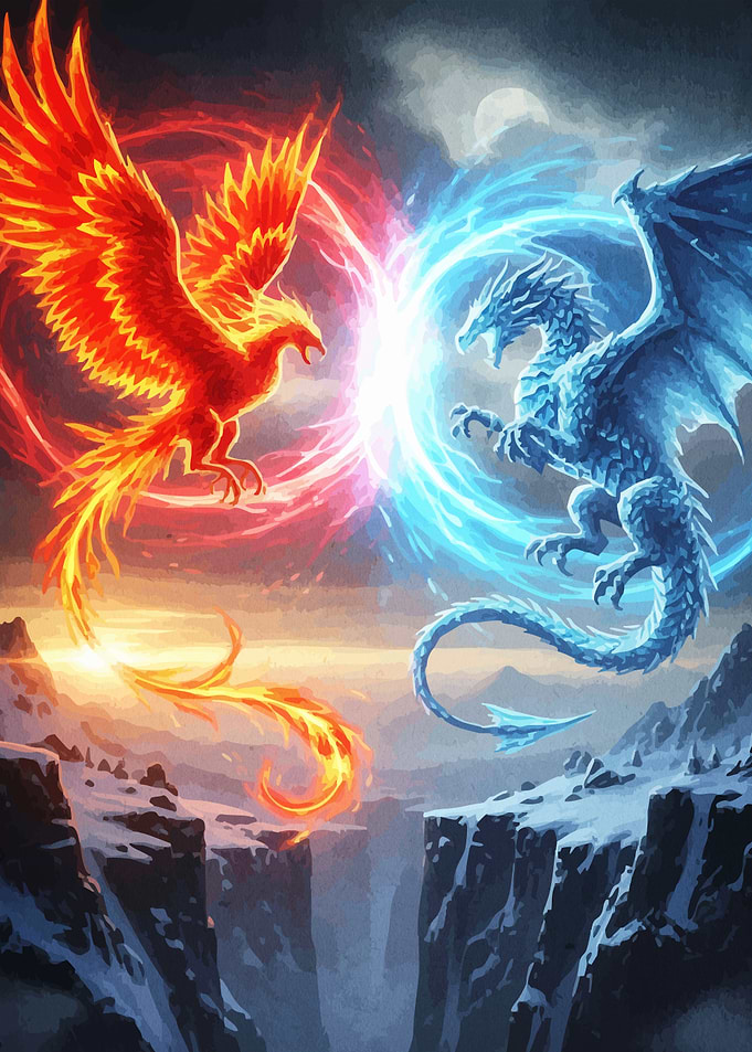 Phoenix vs Dragon Elemental Battle