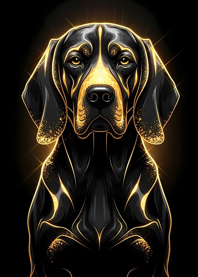 Elegant Black and Gold Dog Portrait