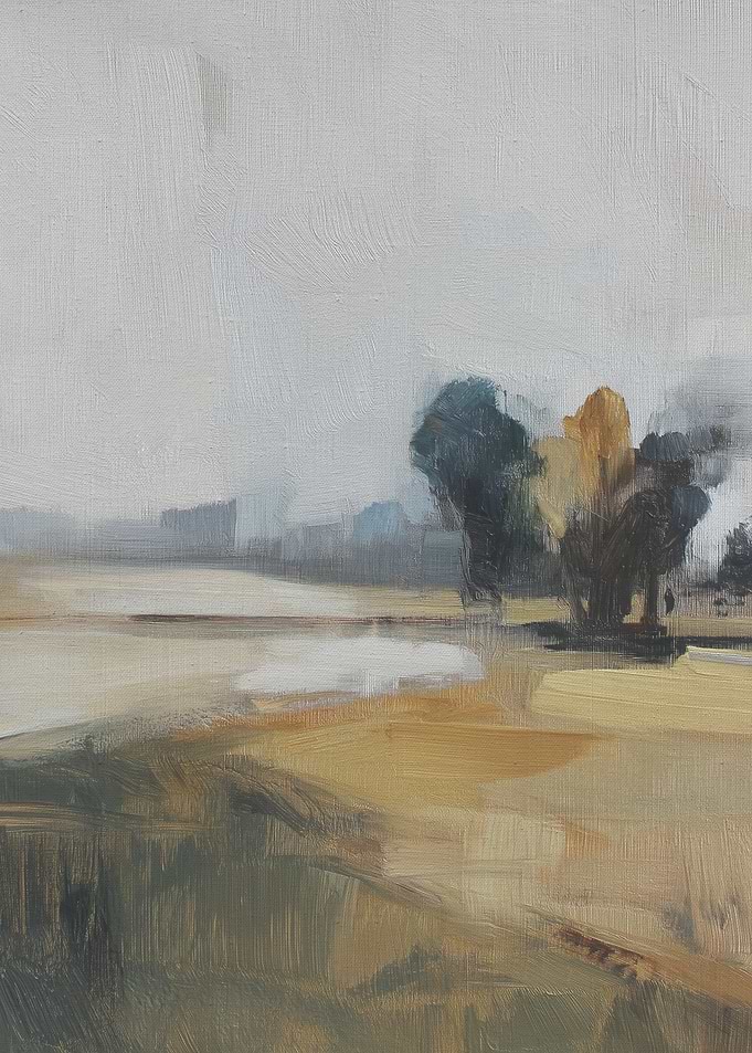 Impressionistic Landscape Painting with Trees