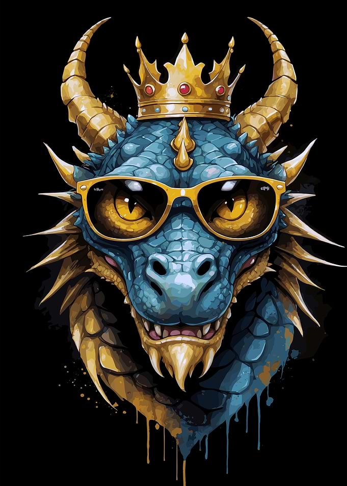 Cool Dragon King with Sunglasses