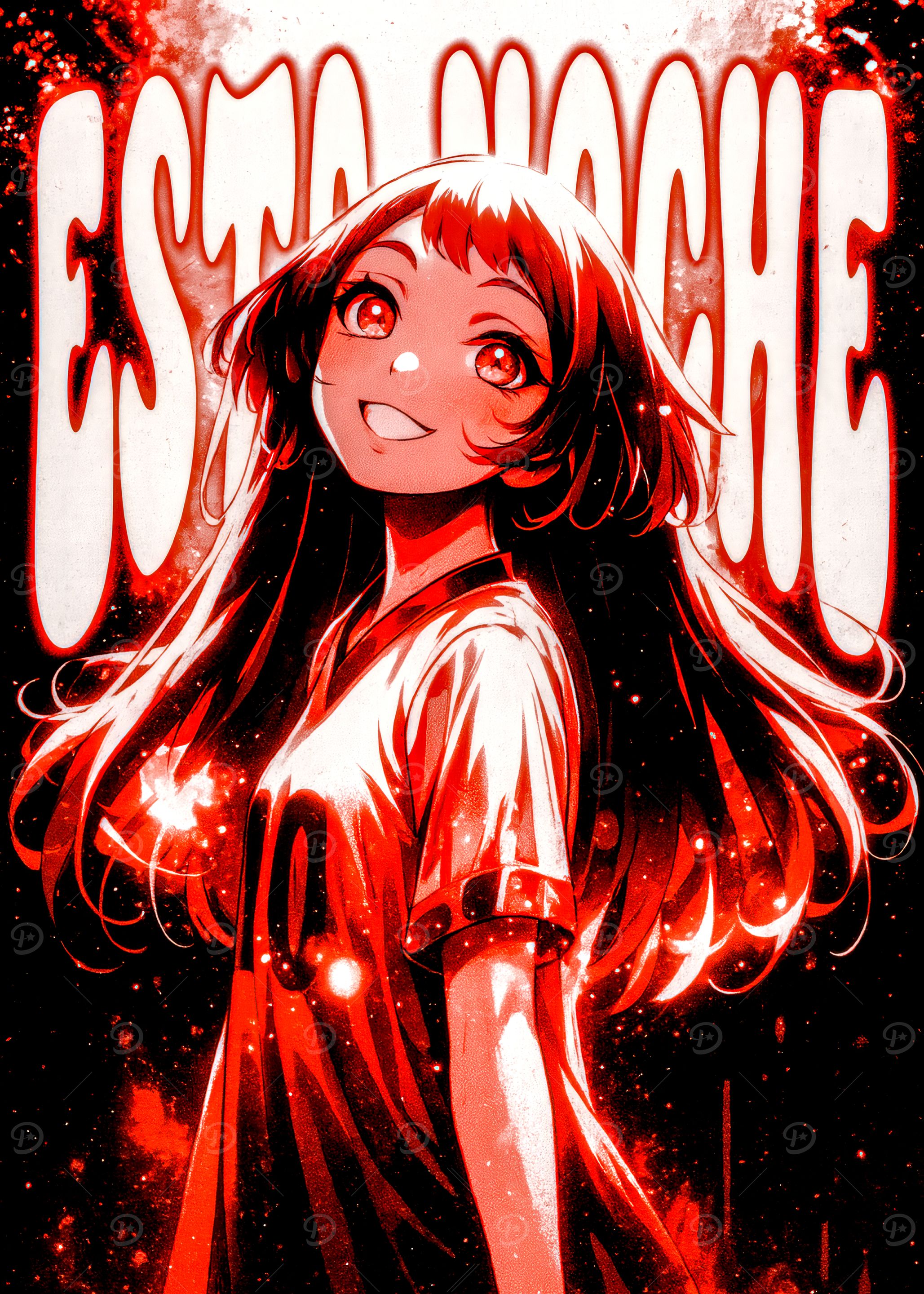 Anime Girl with 'Esta Noche' Text