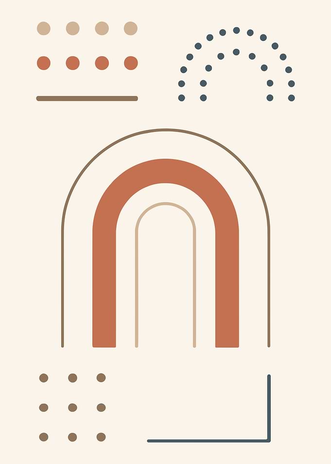 Abstract Geometric Shapes in Earth Tones