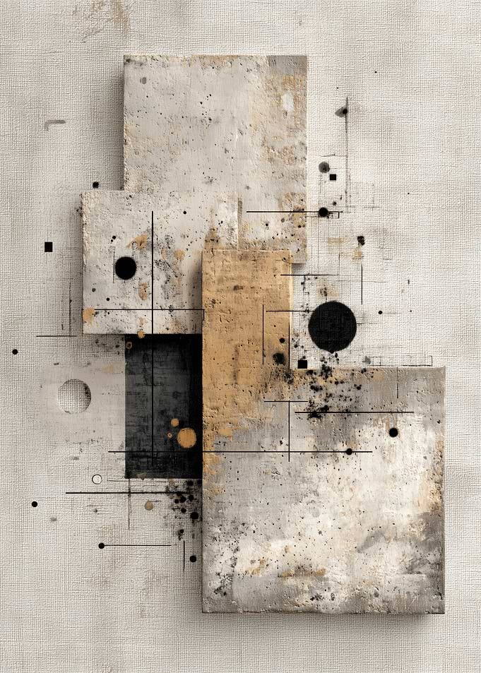 Abstract Geometric Art with Neutral Tones