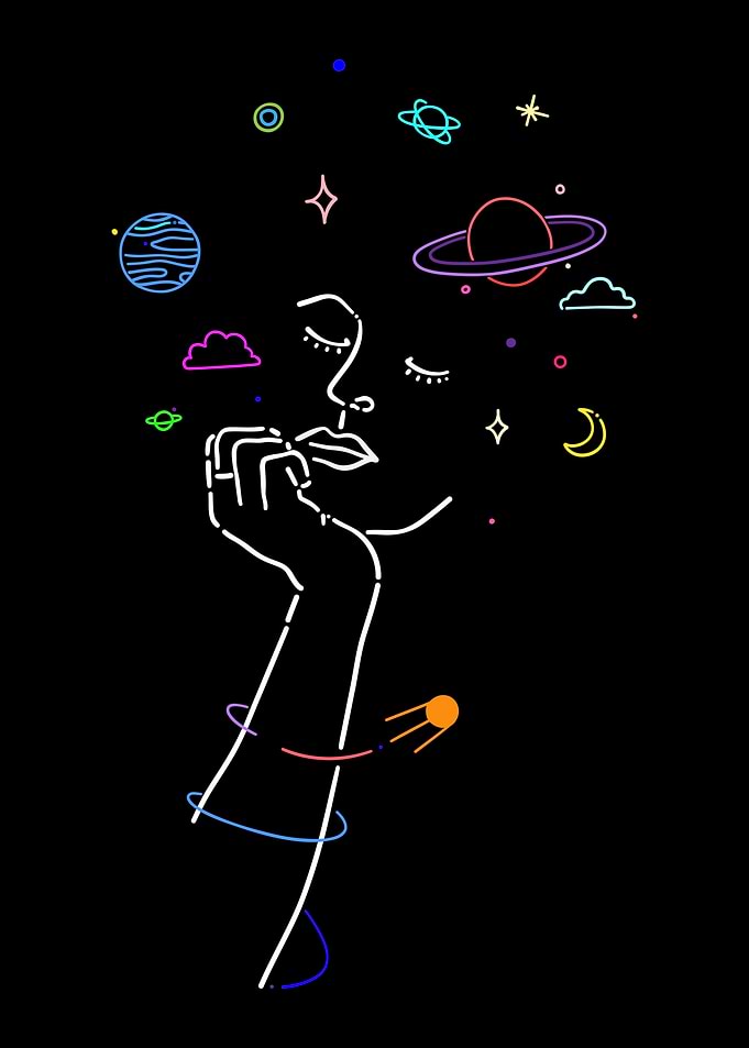 Dreaming of Space Neon Art
