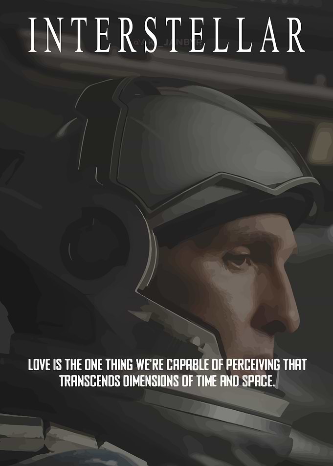 Interstellar movie poster with astronaut