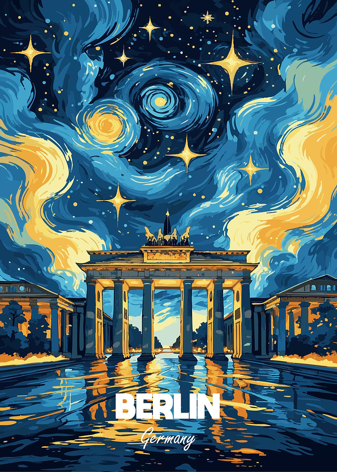 Berlin Germany Starry Night Art