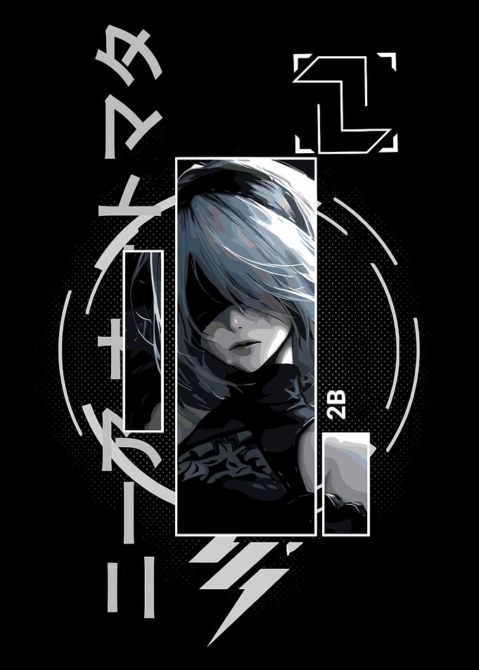 2B Nier Automata Digital Art