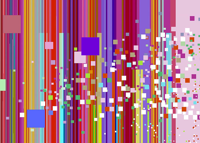 Colorful Abstract Squares and Lines