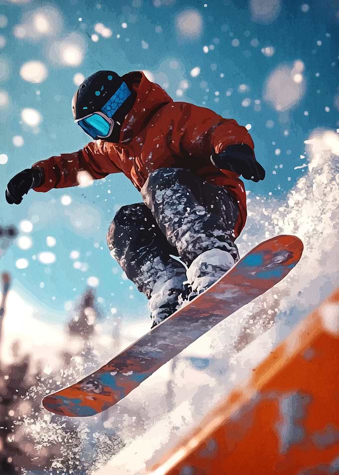 Snowboarder Snowy Mountain