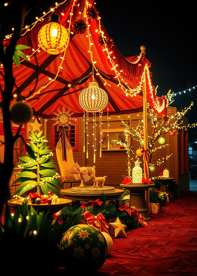 Festive Christmas Scene with Decorations