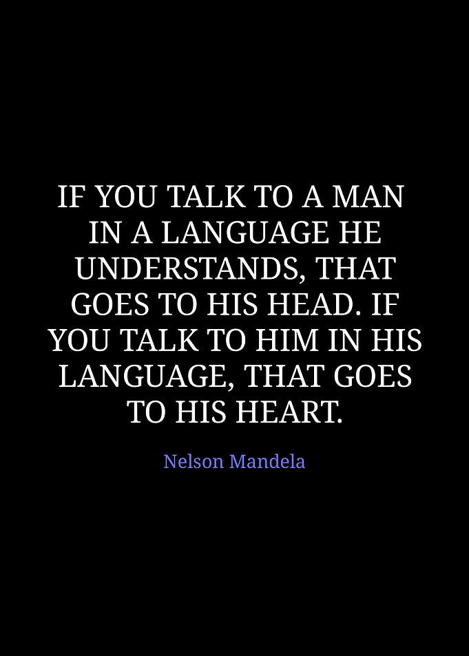 Nelson Mandela Quote on Language