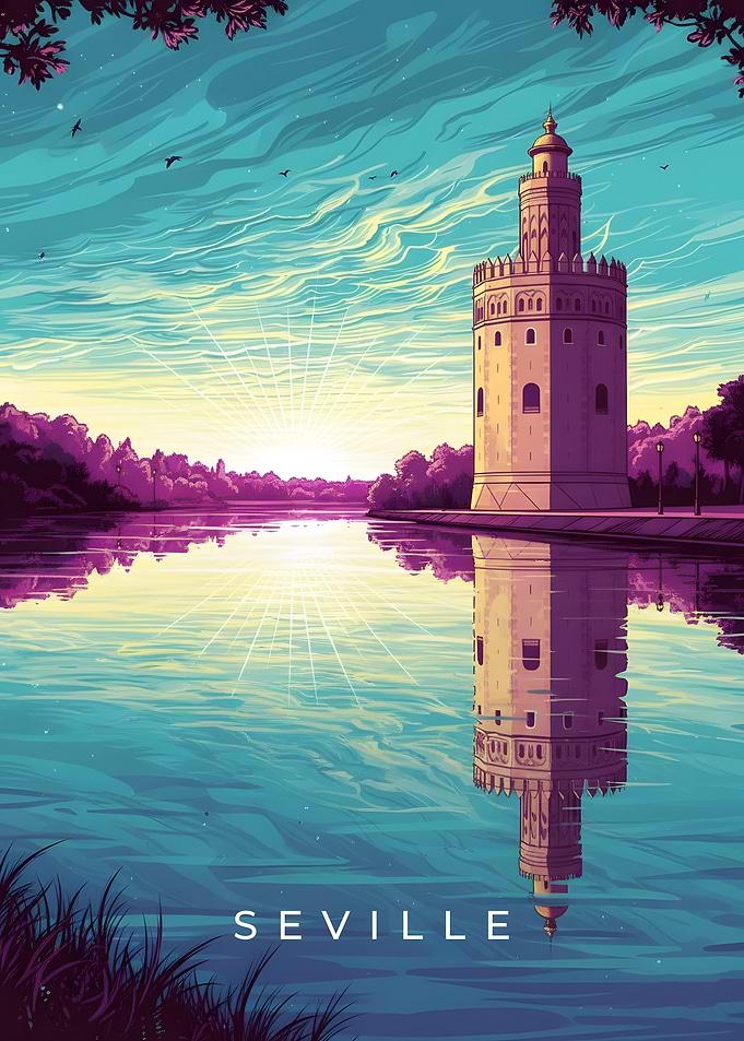 Seville Tower Reflection Art