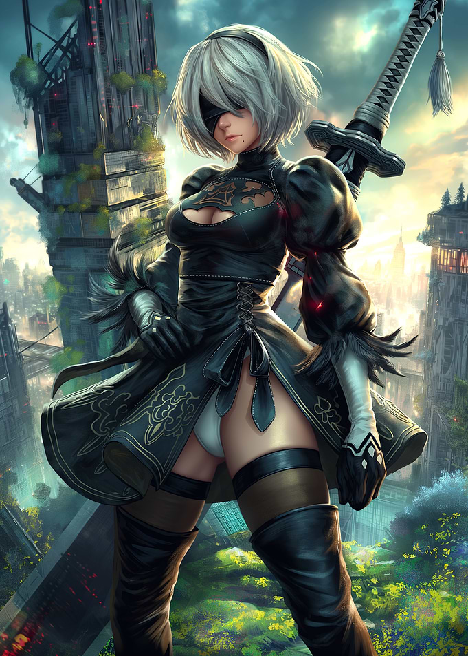2B NieR Automata Digital Art