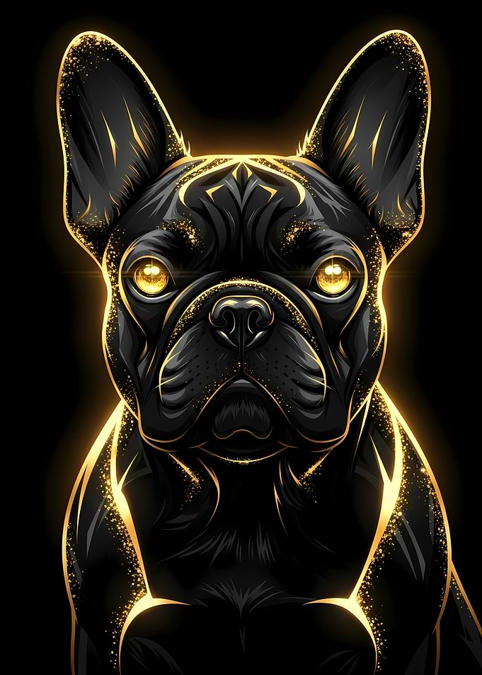 Golden Aura French Bulldog Portrait