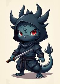 Chibi Dragon Ninja Sword