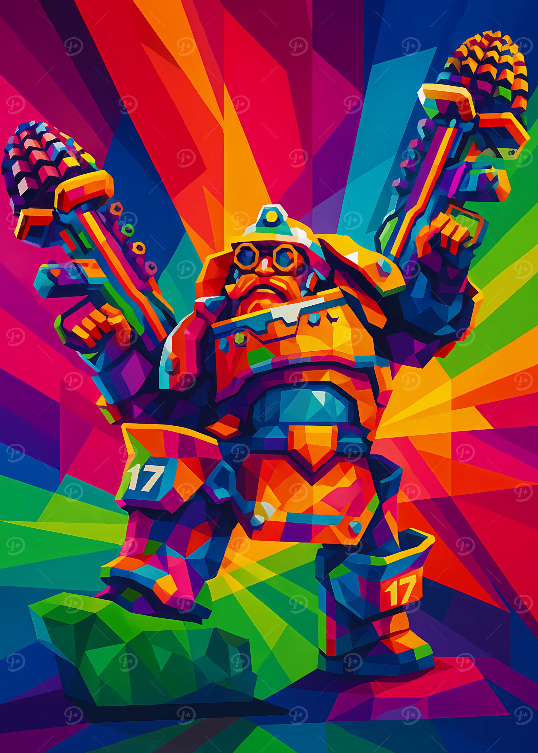 Colorful Dwarf Warrior with Deep Galactic