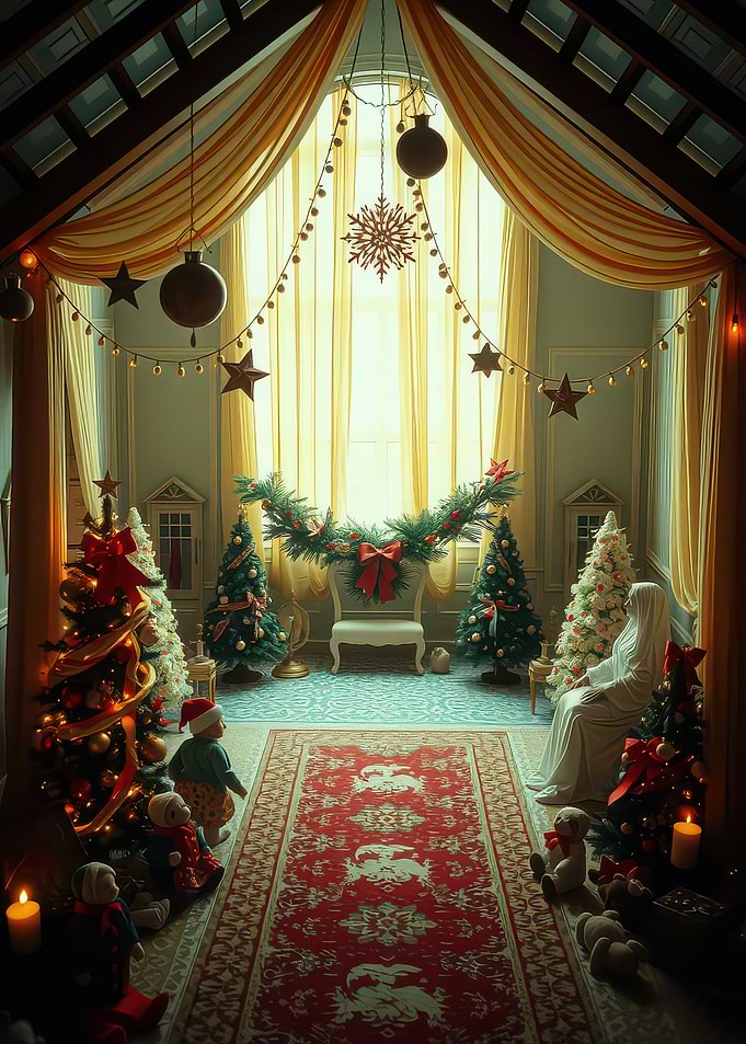 Festive Christmas Room with Decorations