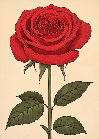 Elegant Red Rose Illustration
