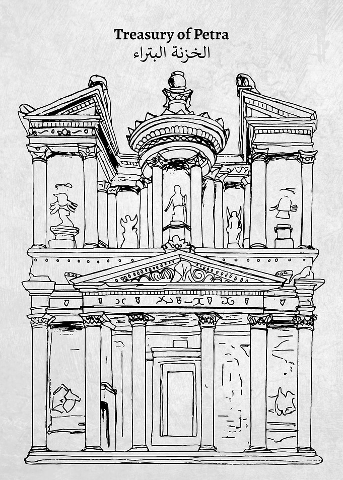 Sketch of the Treasury of Petra