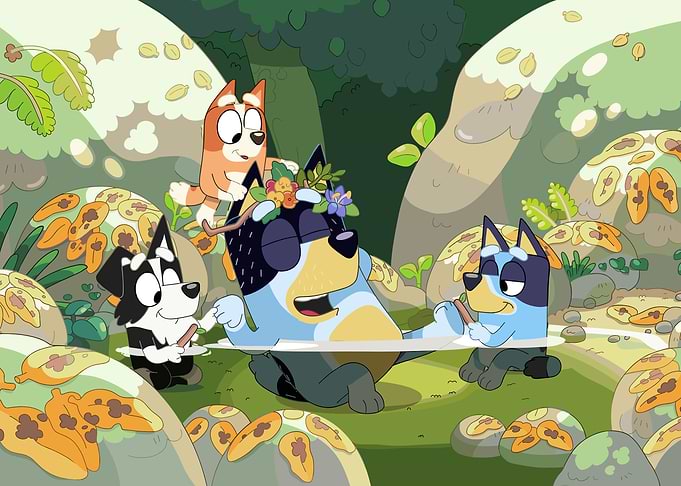 Bluey and Friends Relaxing in Nature