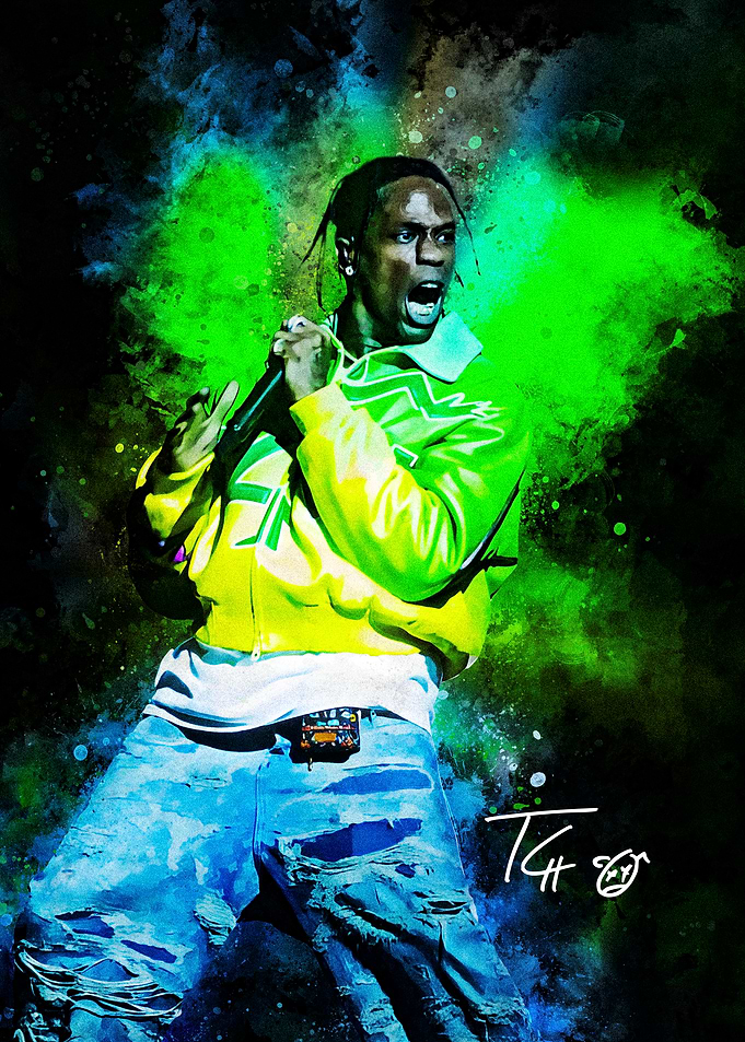 Travis Scott Performing Live Art