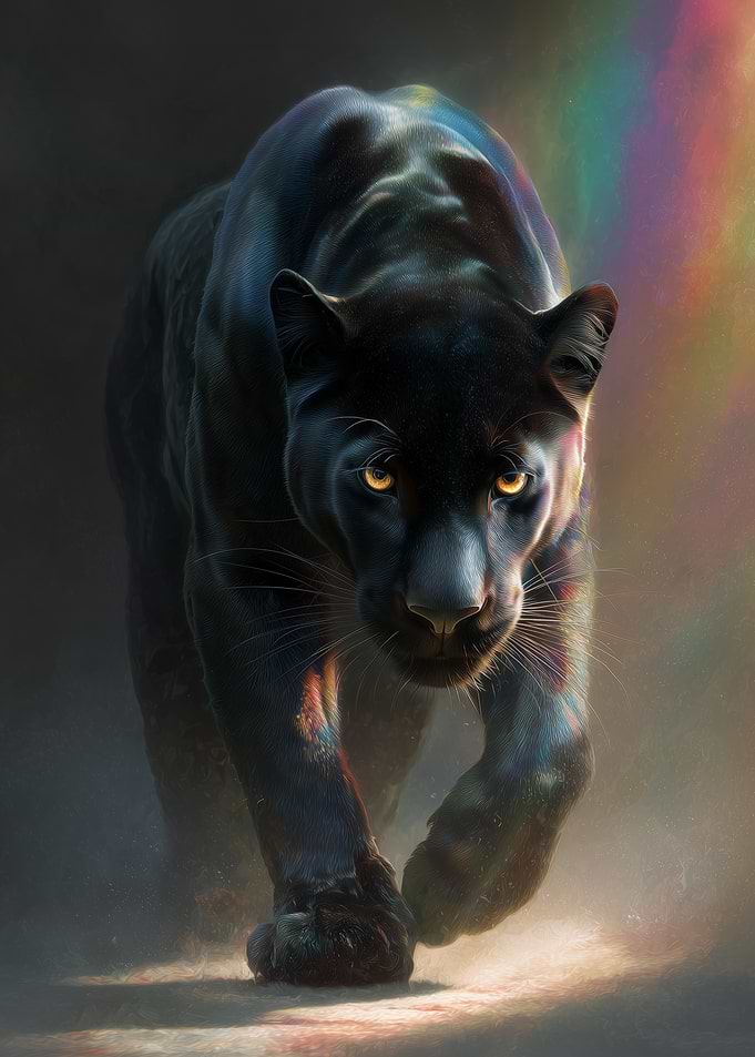 Panther with Rainbow