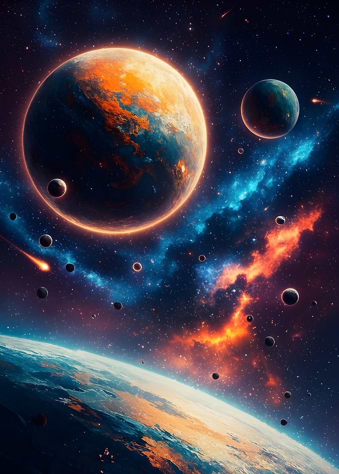 Cosmic Planets and Asteroids in Space