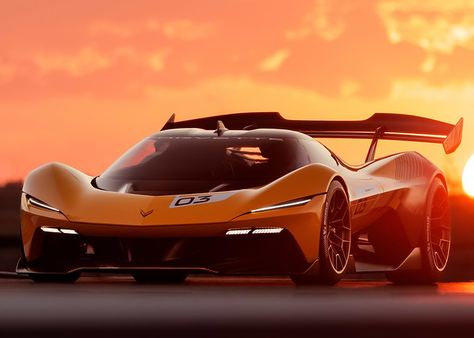 chevrolet corvette orange car