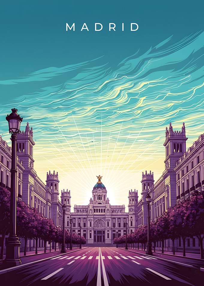 Madrid Cityscape Illustration