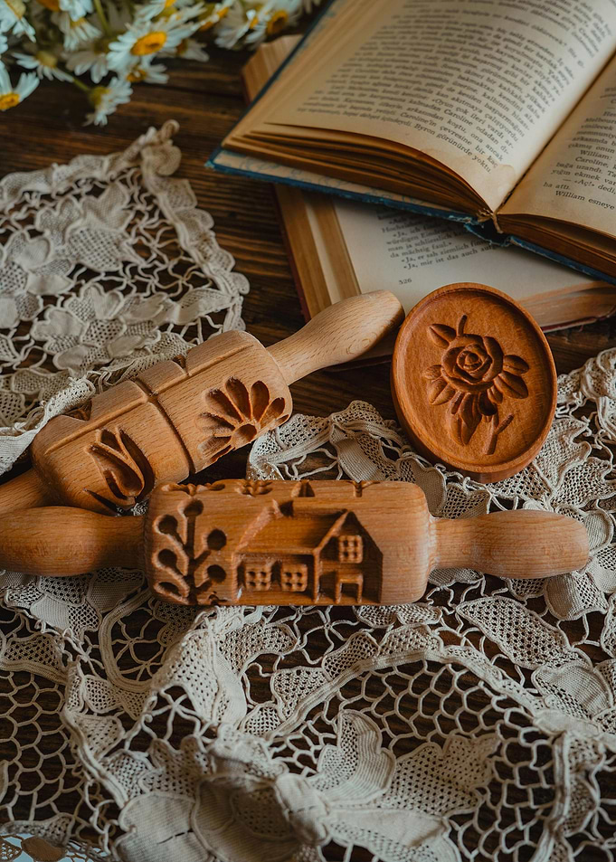 Wooden Cookie Stamps and Rolling Pins