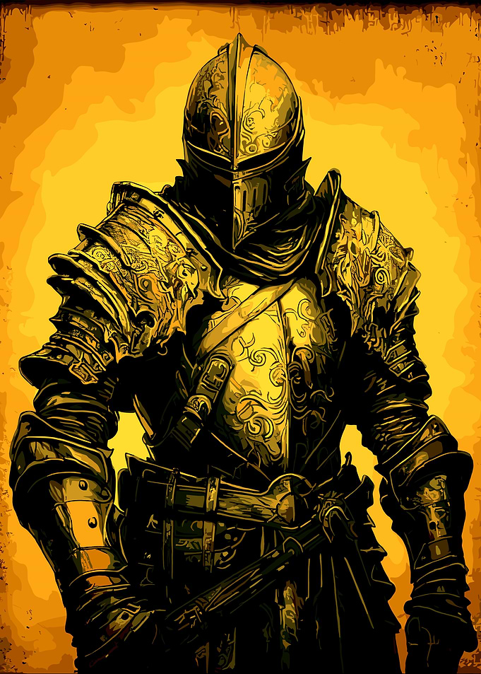 Golden Knight in Full Armor