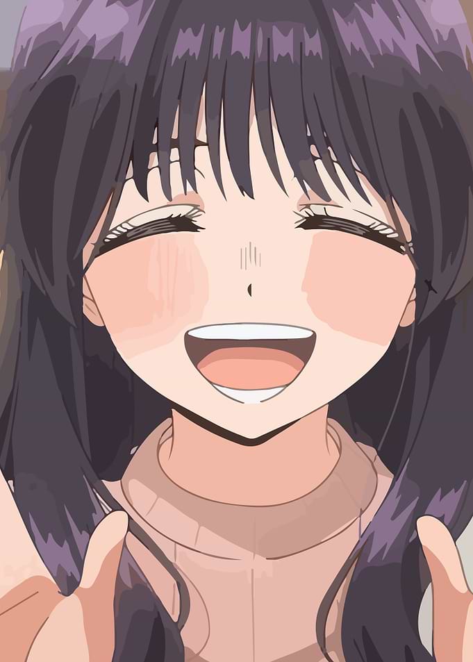 Smiling Anime Girl Portrait