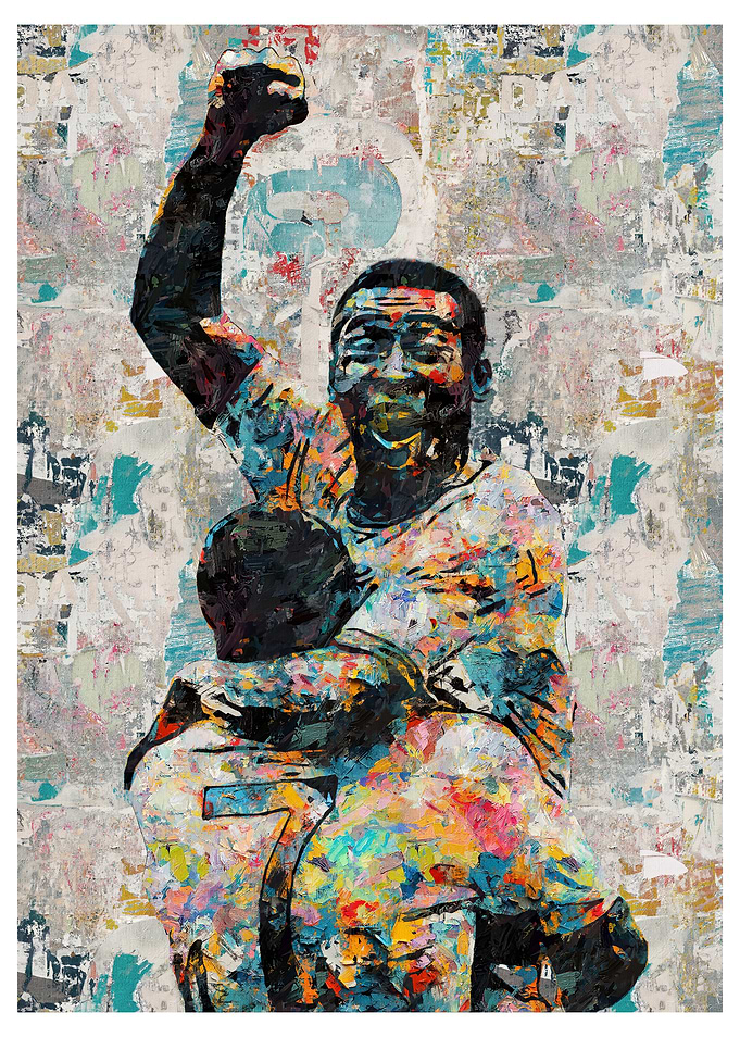 Pelé Celebration Abstract Painting