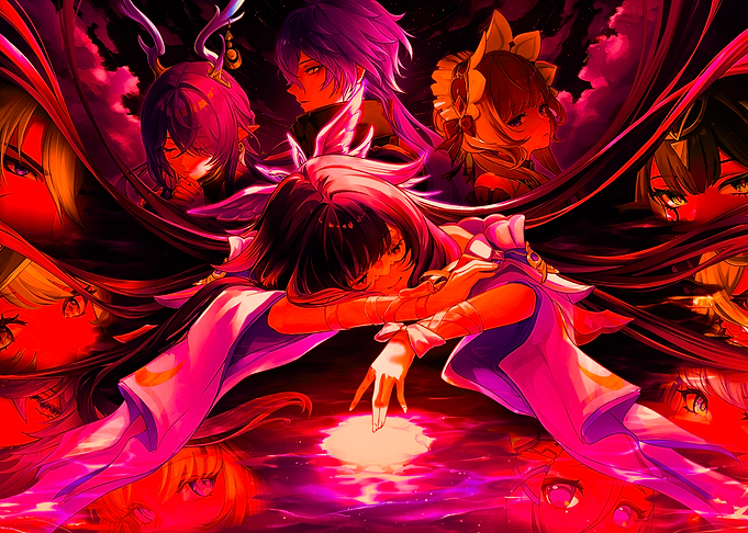 Characters in Red Tones