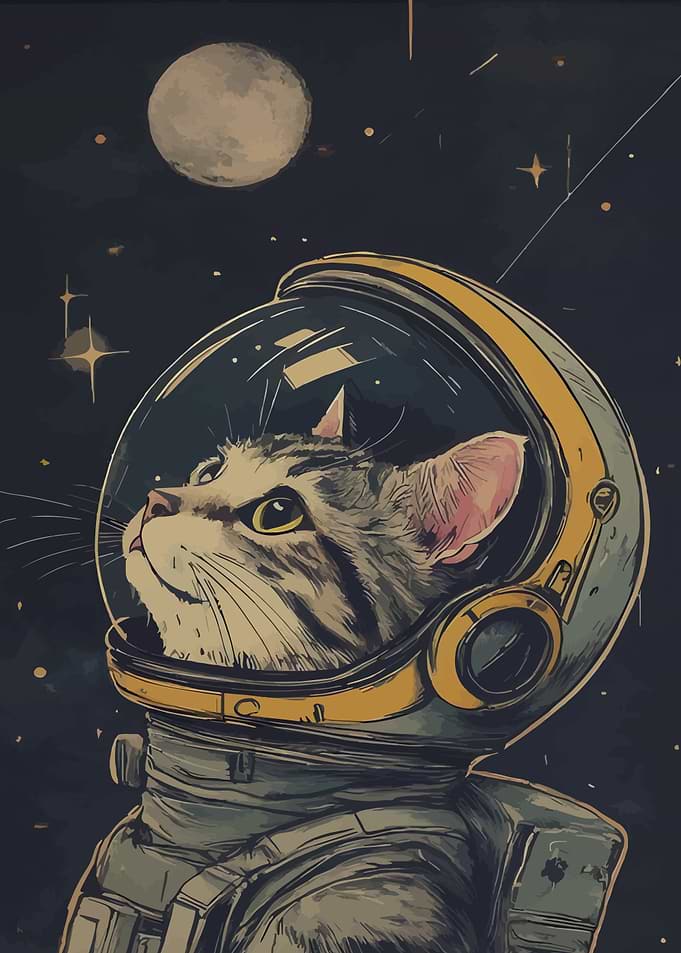 Astronaut Cat in Space