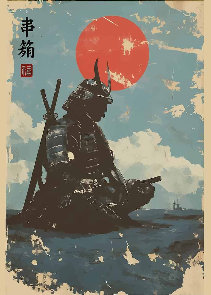 Samurai Contemplation Under the Rising Sun