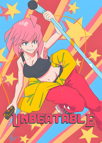 Unbeatable: Anime Girl with Microphone