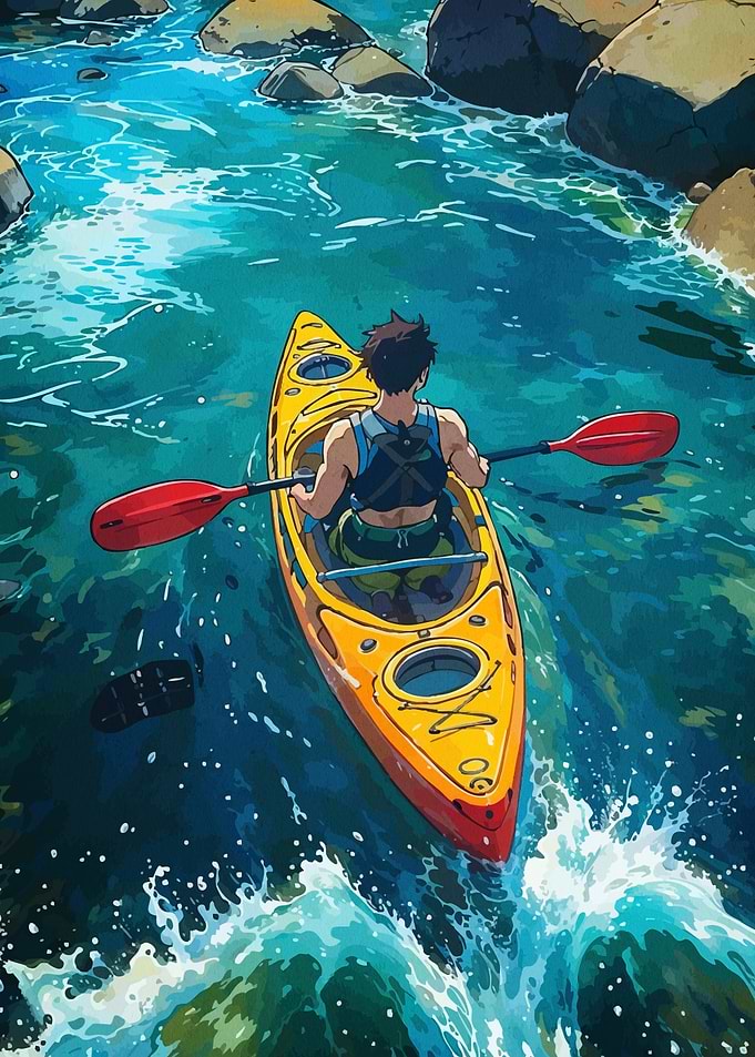 Kayaking Adventure Anime Style