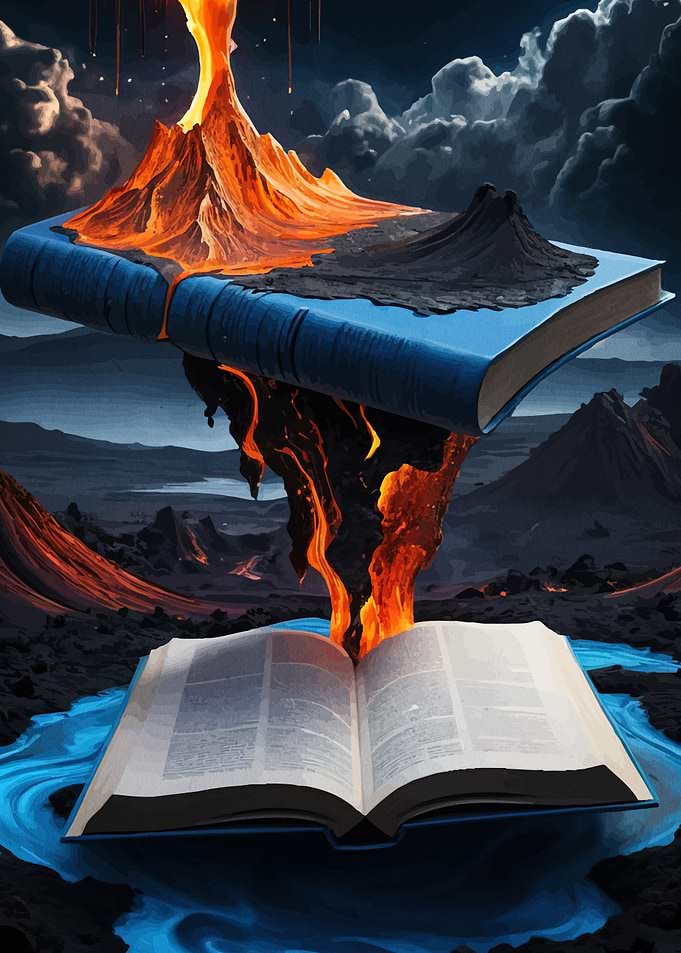 Books Lava Fantasy Landscape