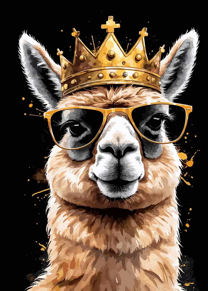 Llama King with Sunglasses
