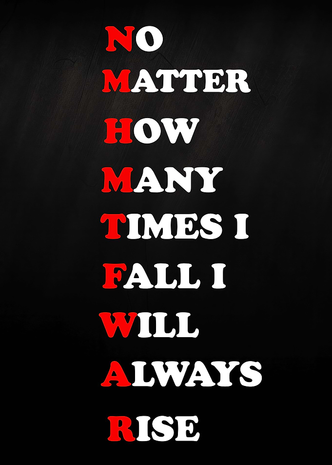 Motivational Text Art: Always Rise
